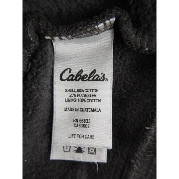 Cabelas Sweatshirt XL Hoodie Fleece Lined Spell Out Logo Embroidered - Picture 10 of 11